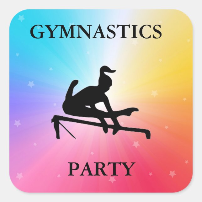 STICKERS CARRÉS DE LA FÊTE GYMNASTIQUE (Devant)