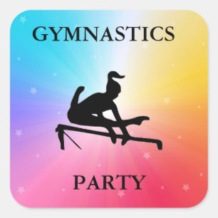 STICKERS CARRÉS DE LA FÊTE GYMNASTIQUE