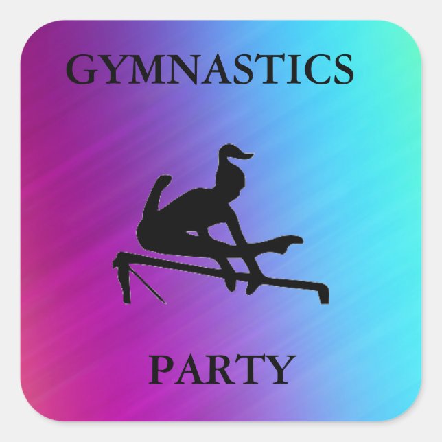 STICKERS CARRÉS DE LA FÊTE GYMNASTIQUE (Devant)