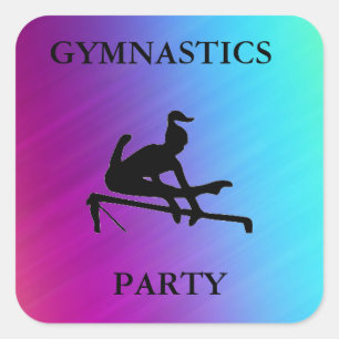 STICKERS CARRÉS DE LA FÊTE GYMNASTIQUE