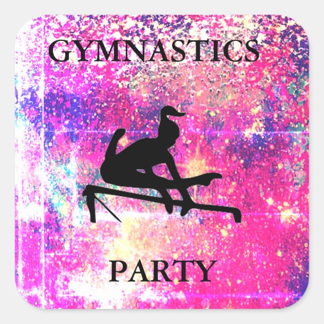 STICKERS CARRÉS DE LA FÊTE GYMNASTIQUE (Devant)