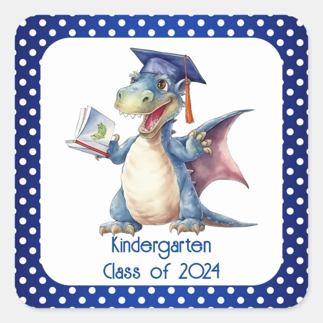 Stickers Carrés de la maternelle Dragon (Devant)