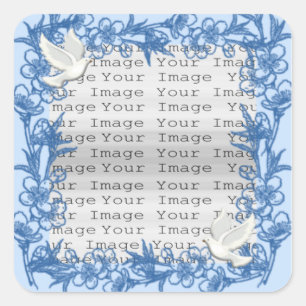 Stickers Carrés de mariage personnalisés de colomb