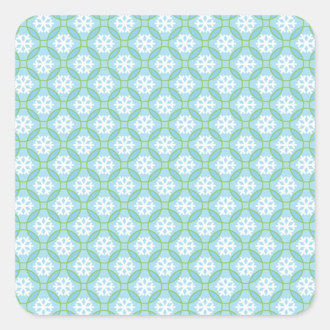 Stickers Carrés, Flèche de neige et cercles, Gloss (Devant)