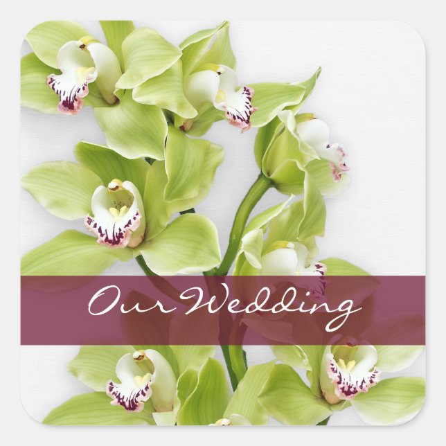 Stickers Carrés Mariages pour orchidées Green Cymb (Devant)