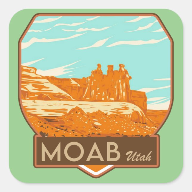 Stickers Carrés Moab Utah (Devant)