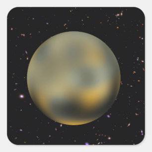 Stickers Carrés Planet Pluto Starry Sky