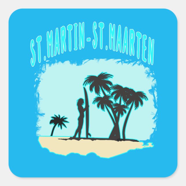 Stickers Carrés St. Martin San-Maarten (Devant)