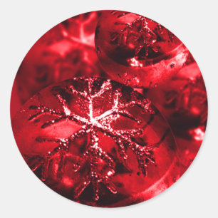 Stickers Carte de fin de année de Noël Rouge
