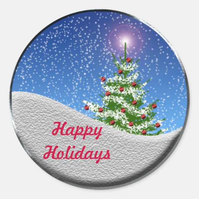 Stickers Carte de Noël Arbre de neige (Devant)