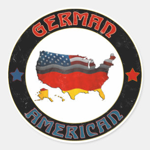 Stickers Carte des drapeaux allemands américains
