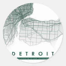 Stickers Carte Détroit