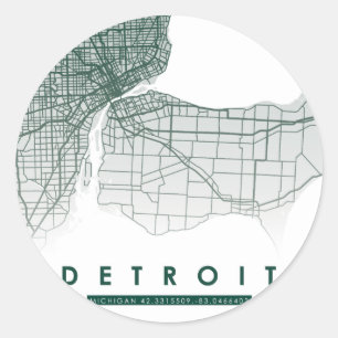 Stickers Carte Détroit