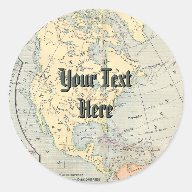 Stickers Carte vintage (Devant)