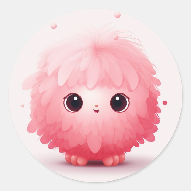 Stickers Cartoon Boule Fluffée Cute (Devant)