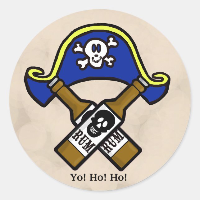Stickers Casquette pirate et rhum (Devant)
