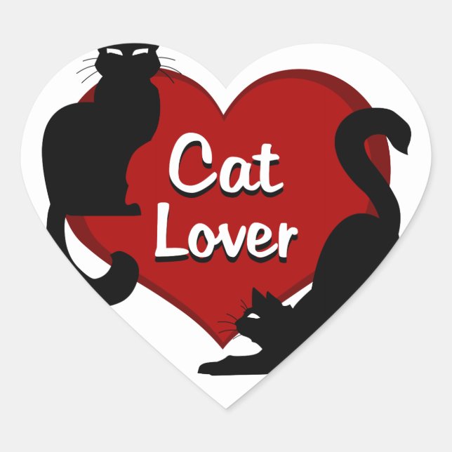 Stickers Cat Stickers Amoureux des chats amusant e (Devant)