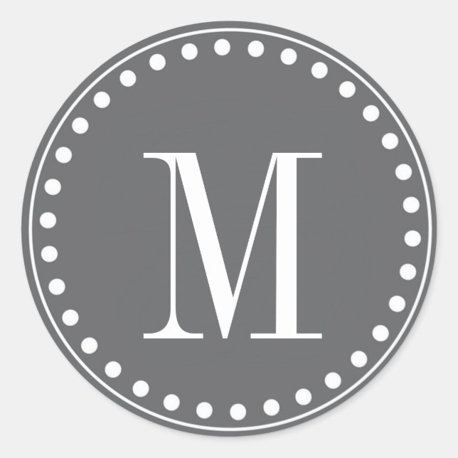 Stickers Cercle Monogramme gris foncé (Devant)
