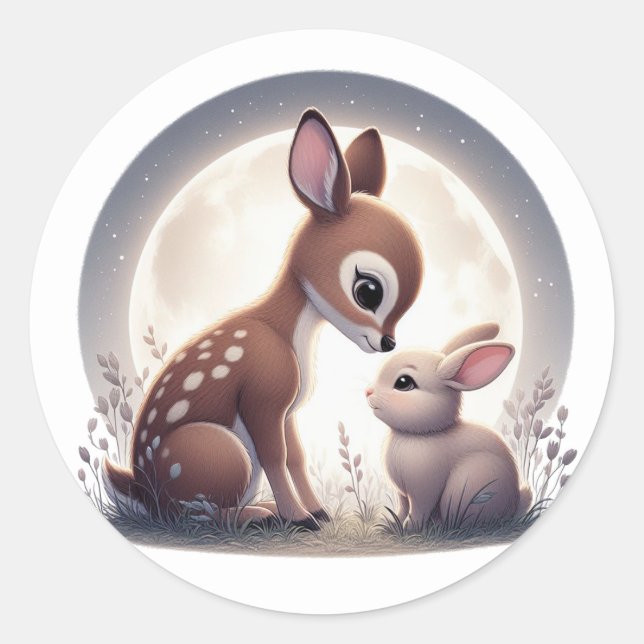 Stickers Cerfs mignons et lapins (Devant)