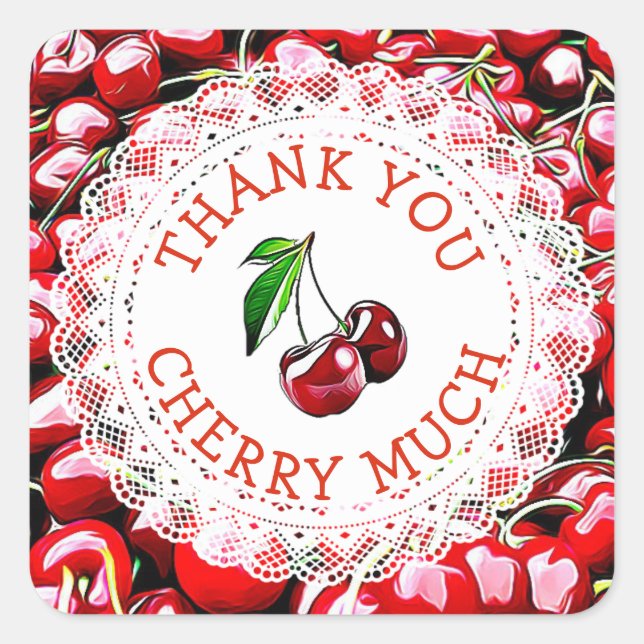 Stickers Cerise Merci Beaucoup Cerises (Devant)