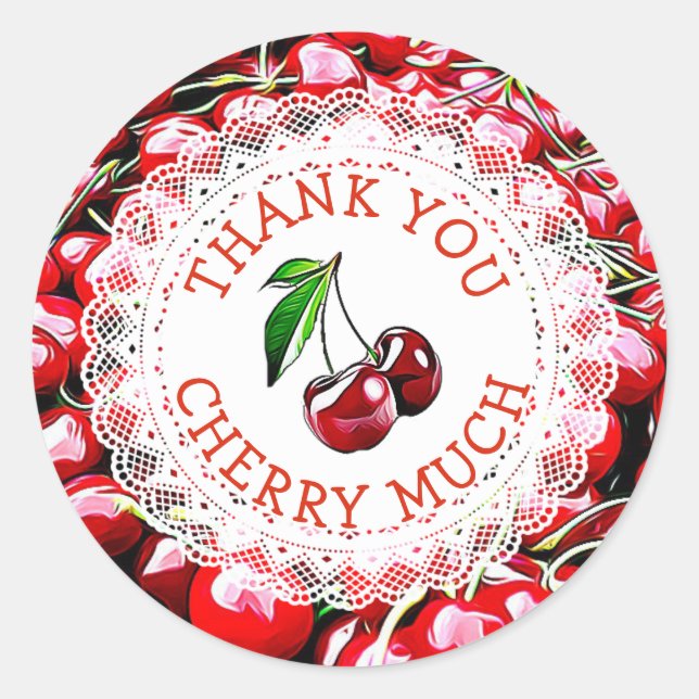 Stickers Cerise Merci Beaucoup Cerises (Devant)
