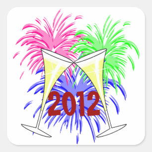 Stickers Champagne et Fire Works du Nouvel An