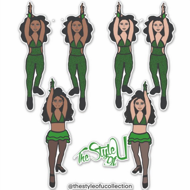Stickers Changement rapide Majorette / Danseur Ver (Devant)