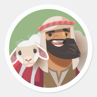 Stickers Chanson du berger : Le berger et l'agneau