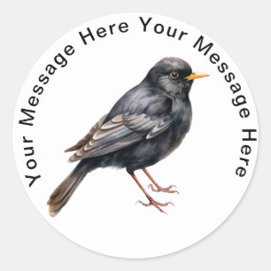 Stickers Chanson Personnalisée Cute Oiseau Blackbi