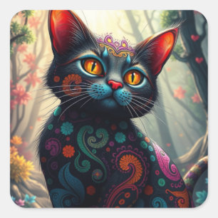 Stickers Chat coloré Imaginaire