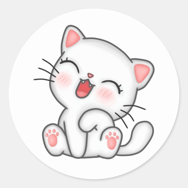 Stickers Chat Kitty Blanc (Devant)
