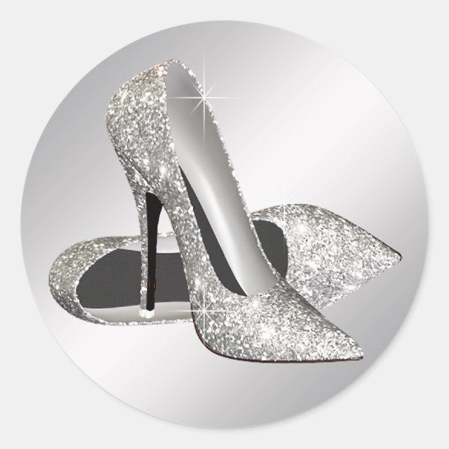 Stickers Chaussure à talon haute en argent (Devant)