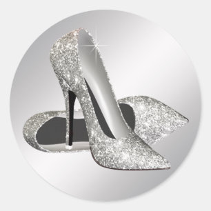 Stickers Chaussure à talon haute en argent