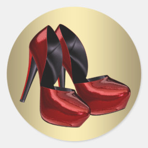 Stickers Chaussure Rouge Gold High Heel