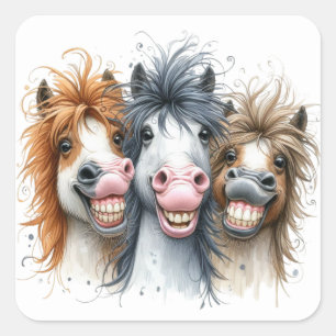 Stickers Cheval amusant