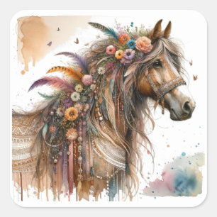 Stickers Cheval Aquarelle