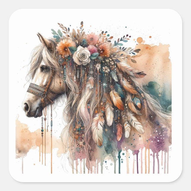 Stickers Cheval Aquarelle (Devant)