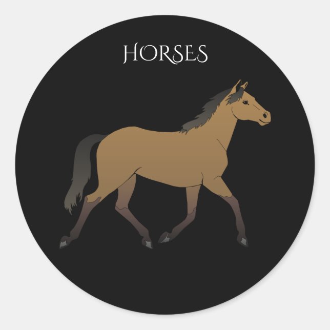 Stickers Cheval, Noir / Brown / Blanc (Devant)