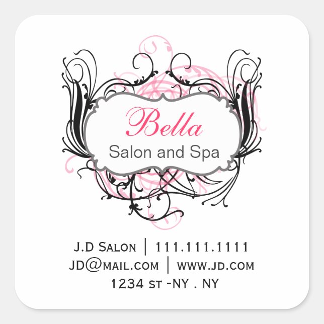 stickers Chic Business rose, noir et blanc (Devant)