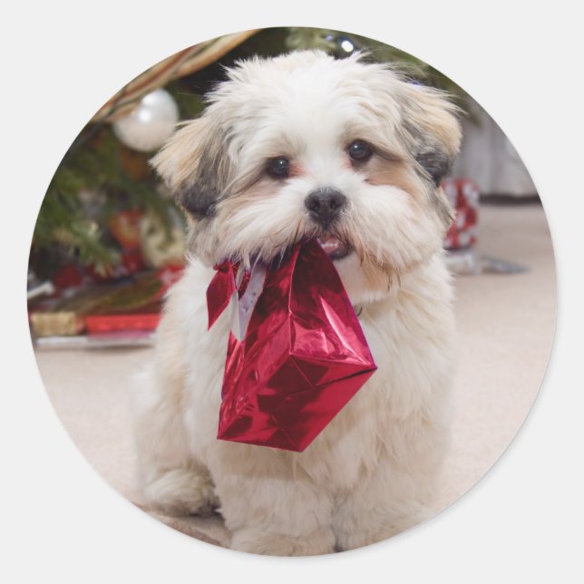 Stickers Chien de Noël mignons (Devant)