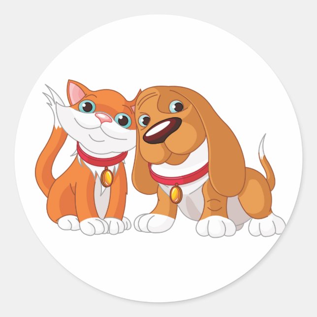 Stickers Chien Et Chat (Devant)