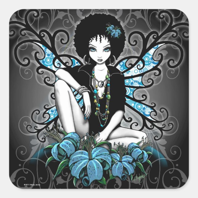 Stickers "Chine" Retro Lily Yin Yang (Devant)