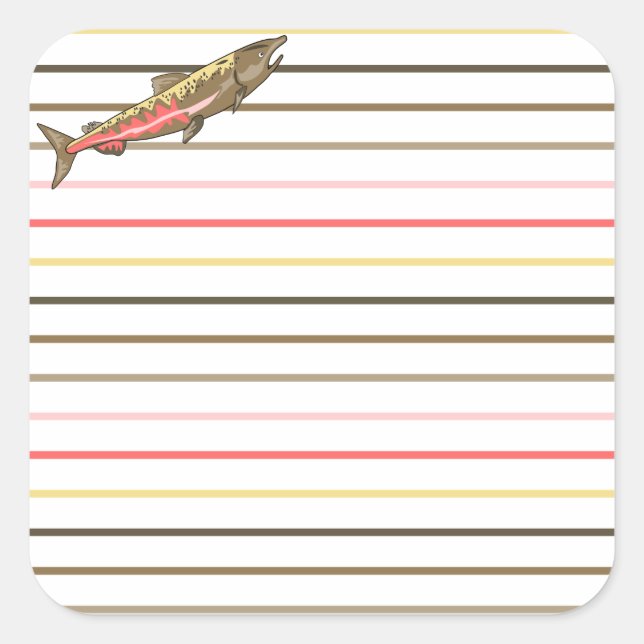 Stickers - Chinook Lachs auf Streifen (Vorderseite)
