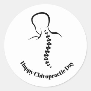 Stickers Chiropractic Day Back et Spine Outline