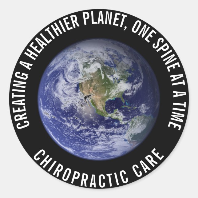 Stickers Chiropratique Planète plus sain (Devant)