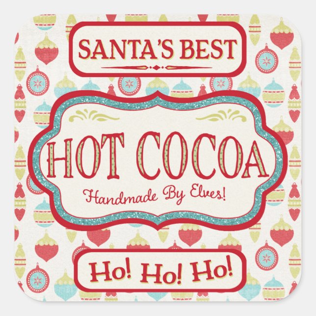 Stickers chocolat au cacao chaud de Noël (Devant)