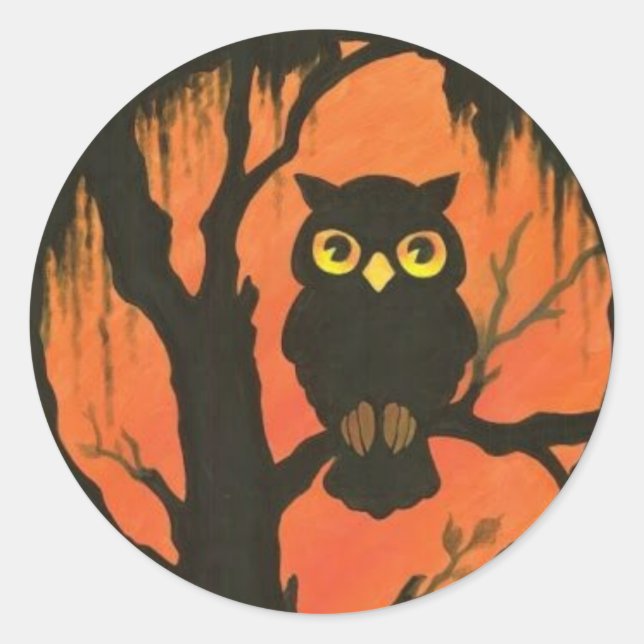 Stickers Chouette Halloween vintage (Devant)