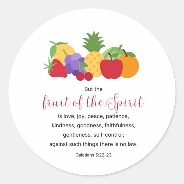 Stickers chrétiens Fruit de l'Esprit Bible Verse (Devant)