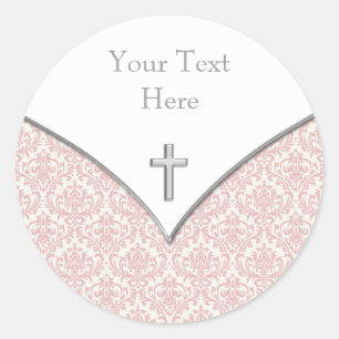 Stickers Christening Pink Élégant