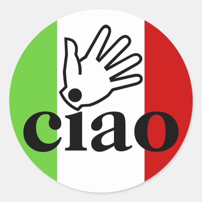 Stickers ciao mit// hand wave Letter Umschlag Aufk (Vorderseite)